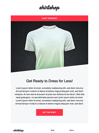 Newsletter template for online stores